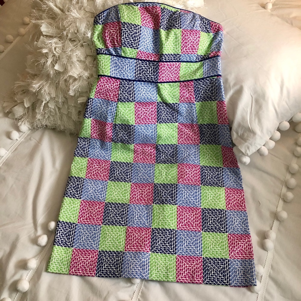 Vineyard Vines Strapless Whale Patchwork Dress